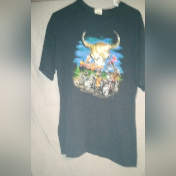 Vintage Graphic Tee Motorcycles says "Roll Out With Spirit"  Lg - Picture 2 of 5